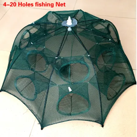 Strengthened 4-20 Holes Automatic Fishing Net Shrimp Cage Nylon Foldable Fish Trap Cast Net Cast Fold Crab Trap Fishing Network – image 6