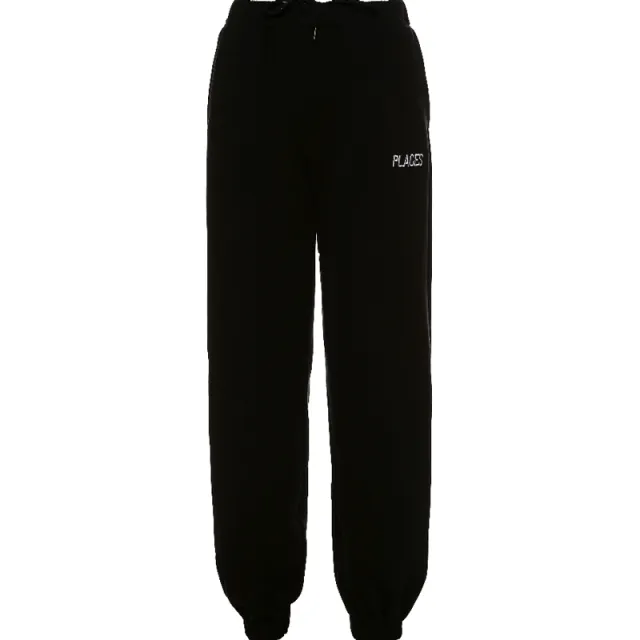 High waist beam leg track pants Black - Shop at LoveMi