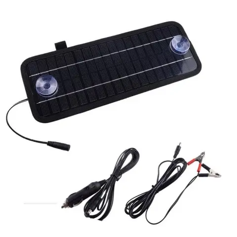 5W Portable Solar Car Battery Charger Charging Car Emergency