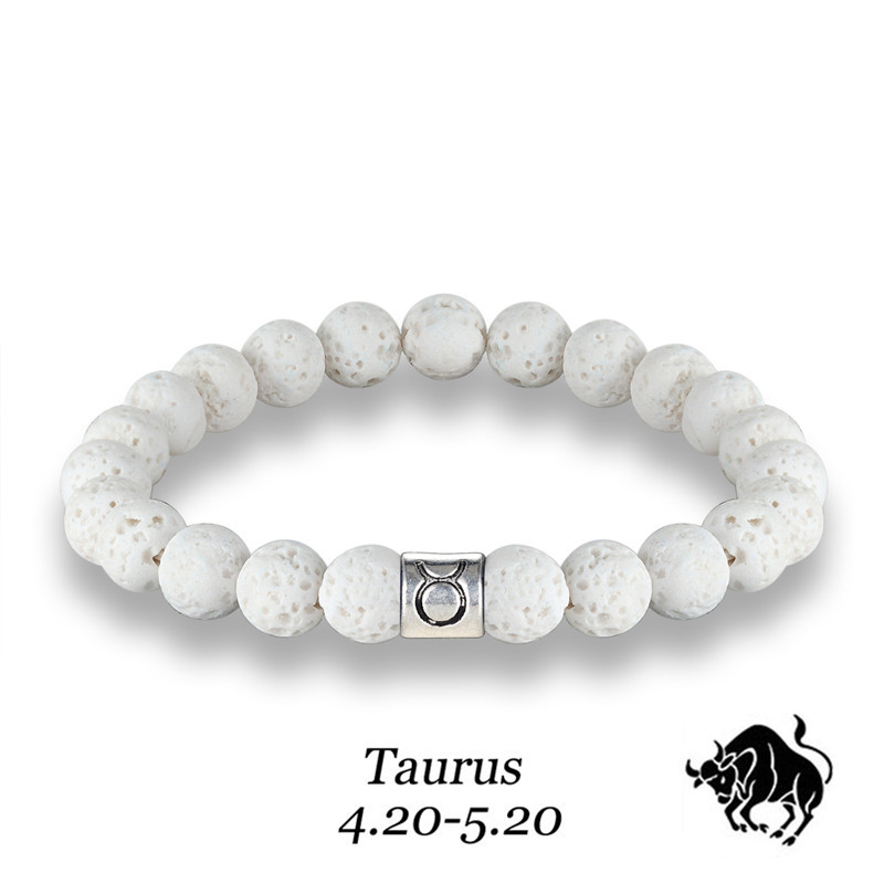White volcanic stone amber bracelet