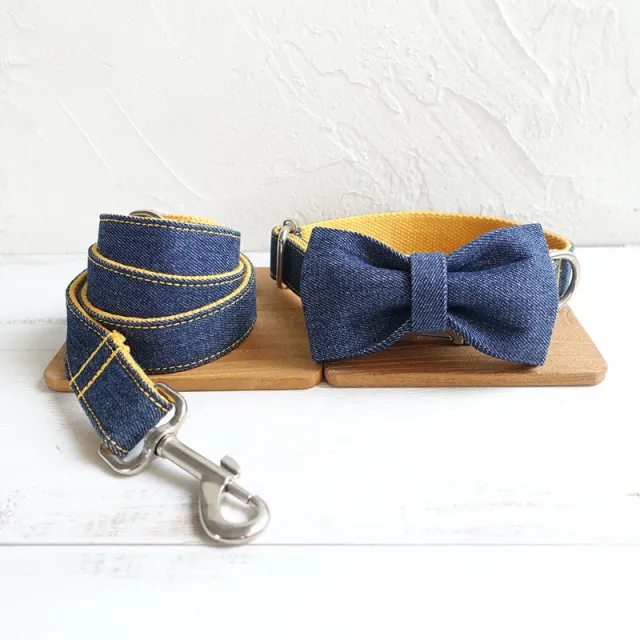 MUTTCO pet collar bow tie traction set Yellow Cowboy - Shop at LoveMi