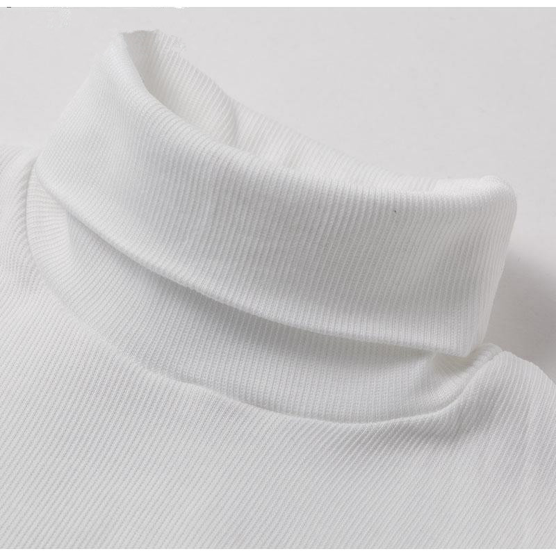 Stitched turtleneck knitted top