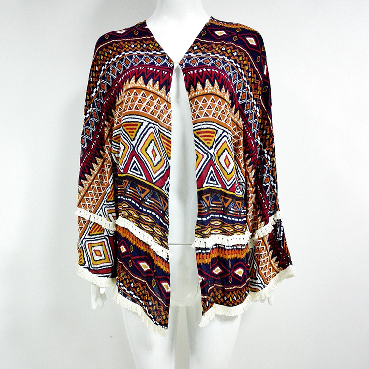 Printed beach cardigan