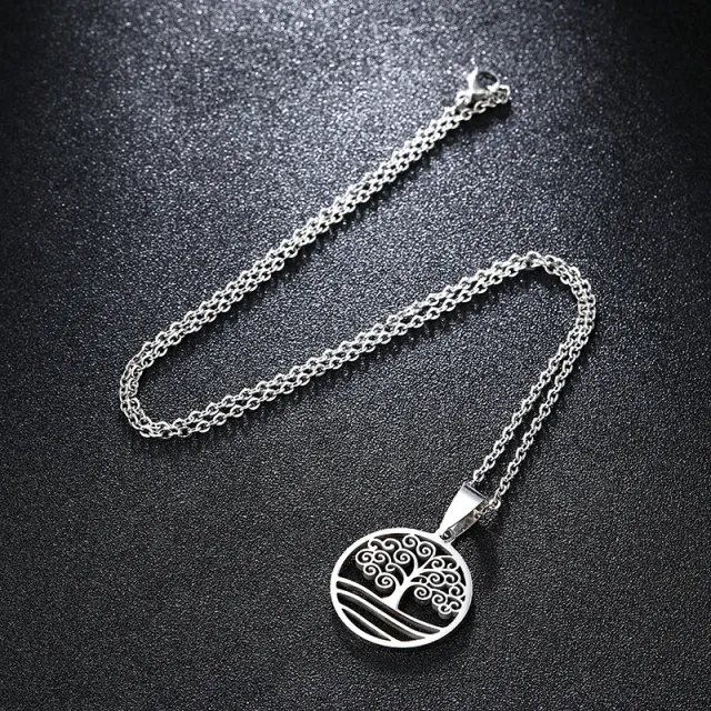 Tree of life Stainless Steel Necklace Earrings Set Jewelry Silver - Shop at LoveMi