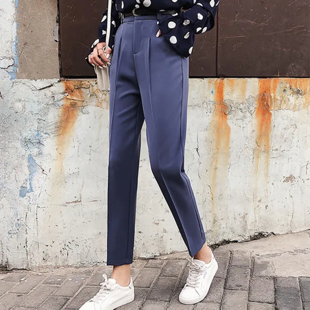 Fashionable wild simple high waist pants pants suit pants Blue - Shop at LoveMi