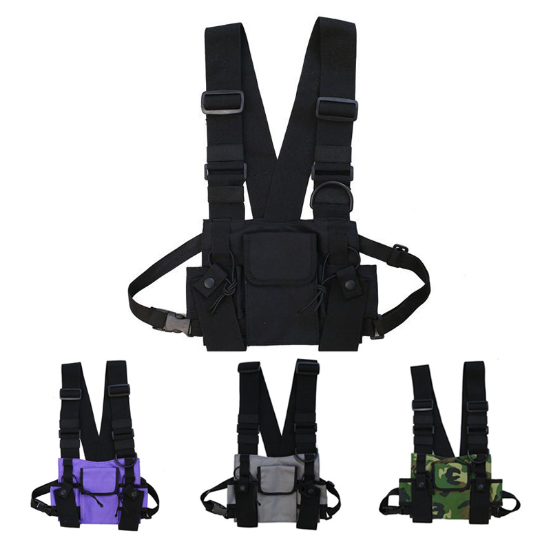 Kung multicolor tooling hip-hop vest backpack