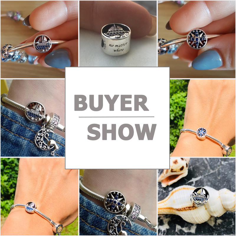 Sailing Journey in Blue with Zircon Openwork Charm