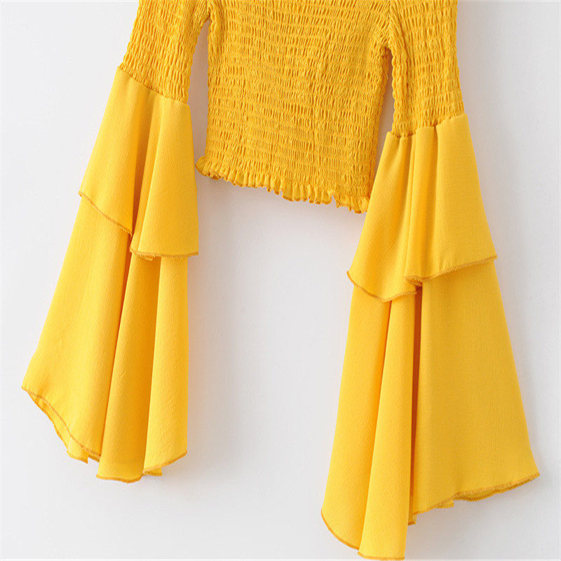 Women's slim fit flared sleeve blouse