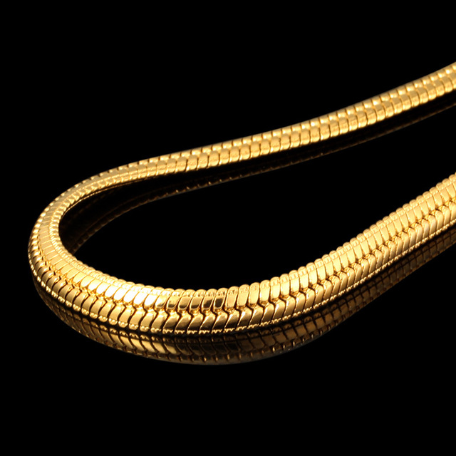 Snake Bone Chain 18K Gold Plated Pendant