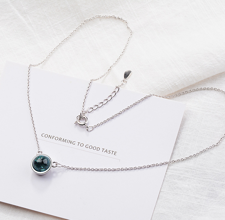 Blue gradient round temperament clavicle chain — foto 4