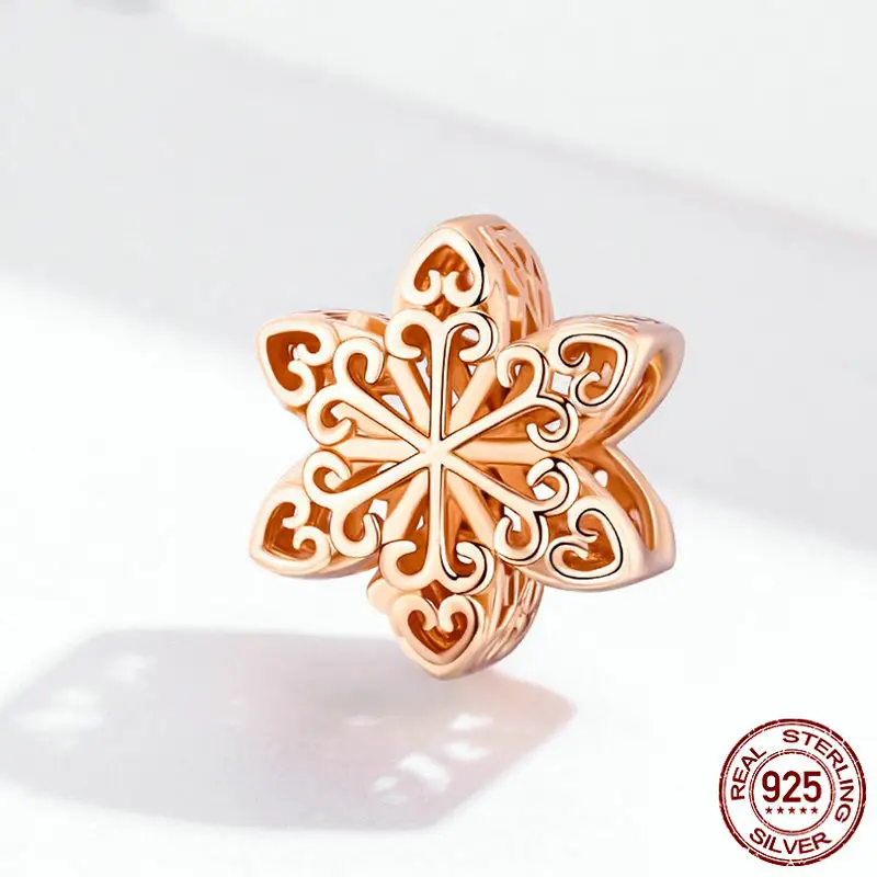 Snowflake sterling silver loose beads