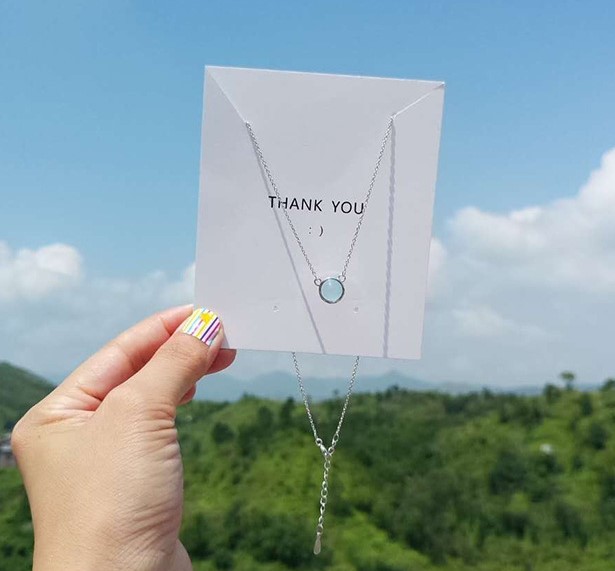 Blue gradient round temperament clavicle chain — foto 5