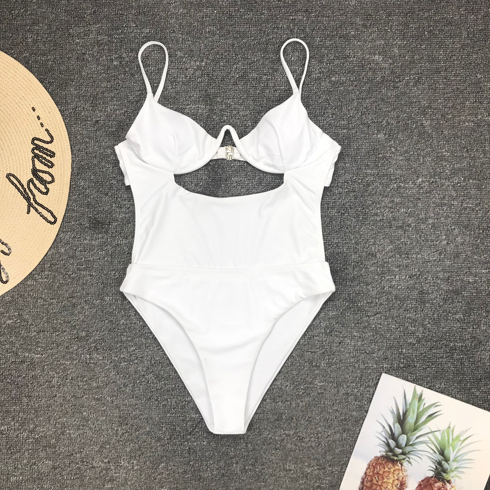 One-piece swimsuit V-neck cutout