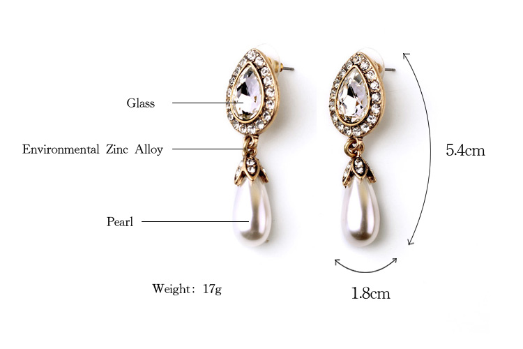 Water drop stud earrings