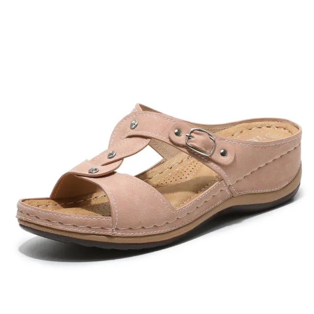 Non slip cross braided sandals Pink - Shop at LoveMi