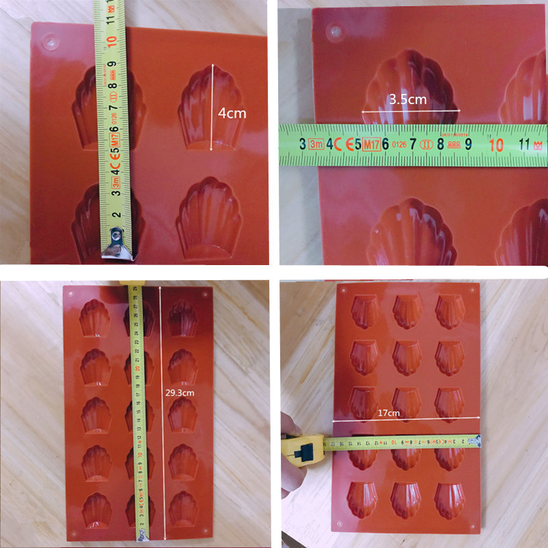 قالب كيك من السيليكون بتصميم 15 تجويف بشكل صدفة