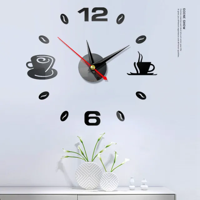 3D decorated square digital clock Black - Shop at LoveMi