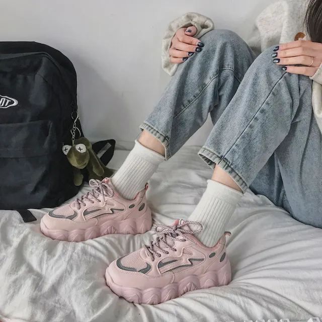 The new spring Xuanya style shoes super fire wild street sneakers Pink - Shop at LoveMi