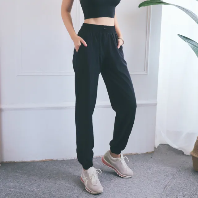 Loose casual breathable pants Black - Shop at LoveMi