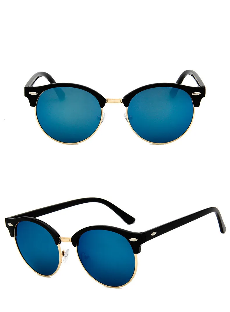 Mi Nail Retro Fashionable Eye Protection Sunglasses - Blue