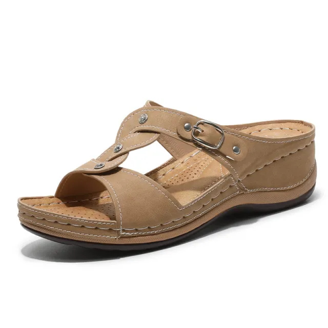 Non slip cross braided sandals Khaki - Shop at LoveMi
