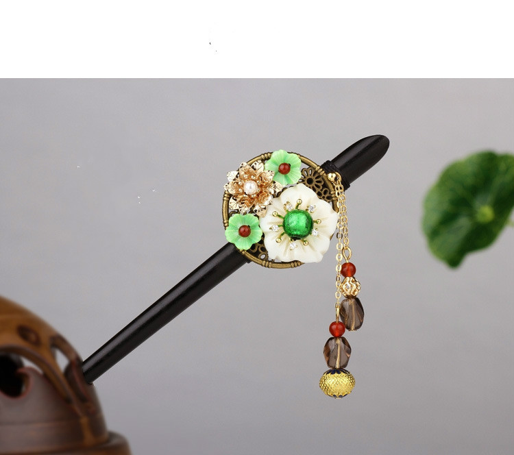 Hair pin with antique fringe Huai Sequence - Shop at LoveMi