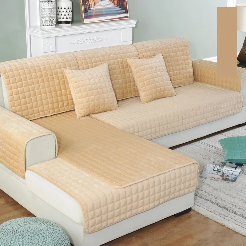 Plush sofa cover - Beige
