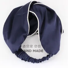 Satin women's hairband - Navy Blue - View 1