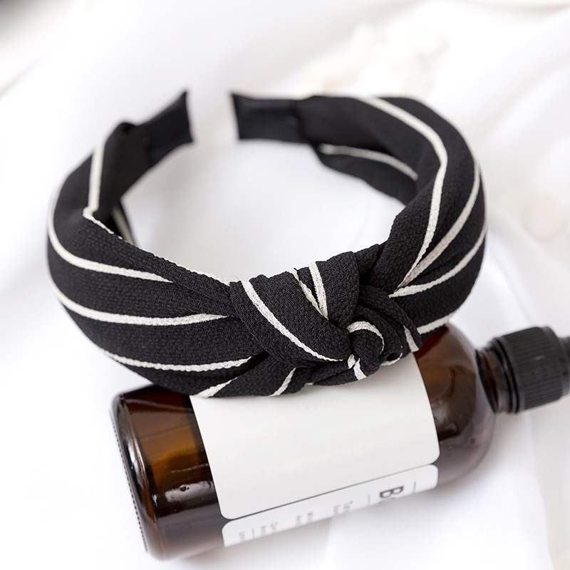 Creative bowknot fabric stripe ladies headband Black And White Stripes - Shop at LoveMi