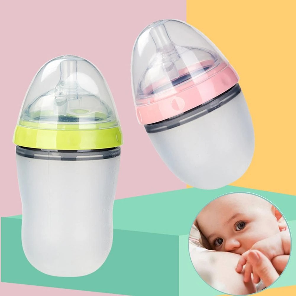 Super wide mouth silicone milk bottle
