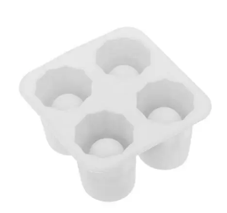 Silicone Ice Maker Mould Bar Party Drink Ice Tray Cool Shape Ice Cube Freeze Mold 4-Cup Ice Mold Cup - White