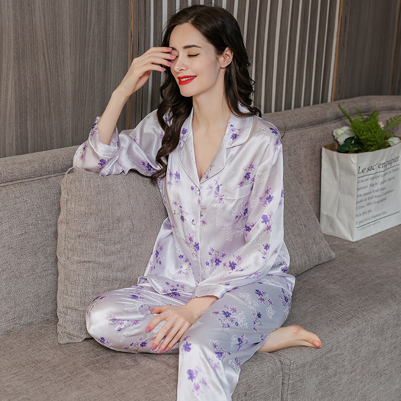 Title 6, Two-piece suit long sleeve silk home service