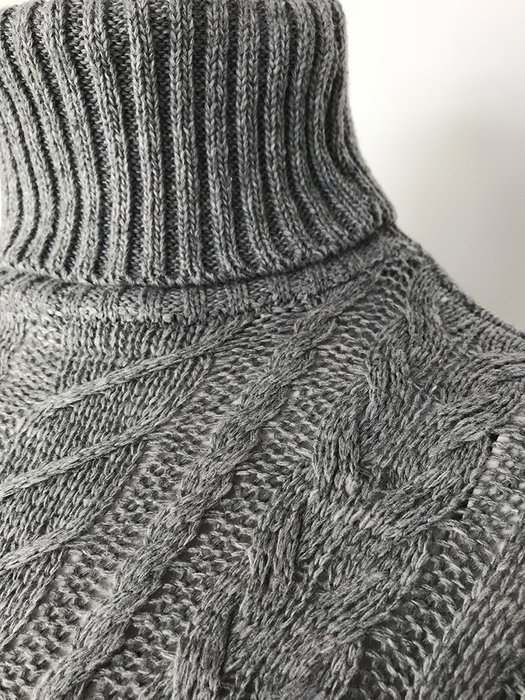 Long sleeve turtleneck twist slim sweater dress