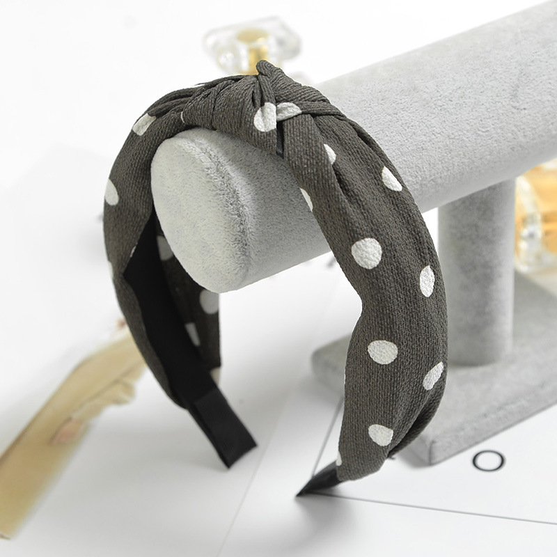 Creative bowknot fabric stripe ladies headband Grey Wave Dots - Shop at LoveMi