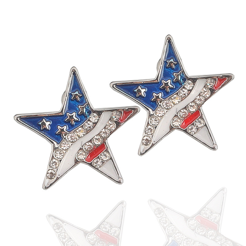 Five-pointed Star Heart Earrings