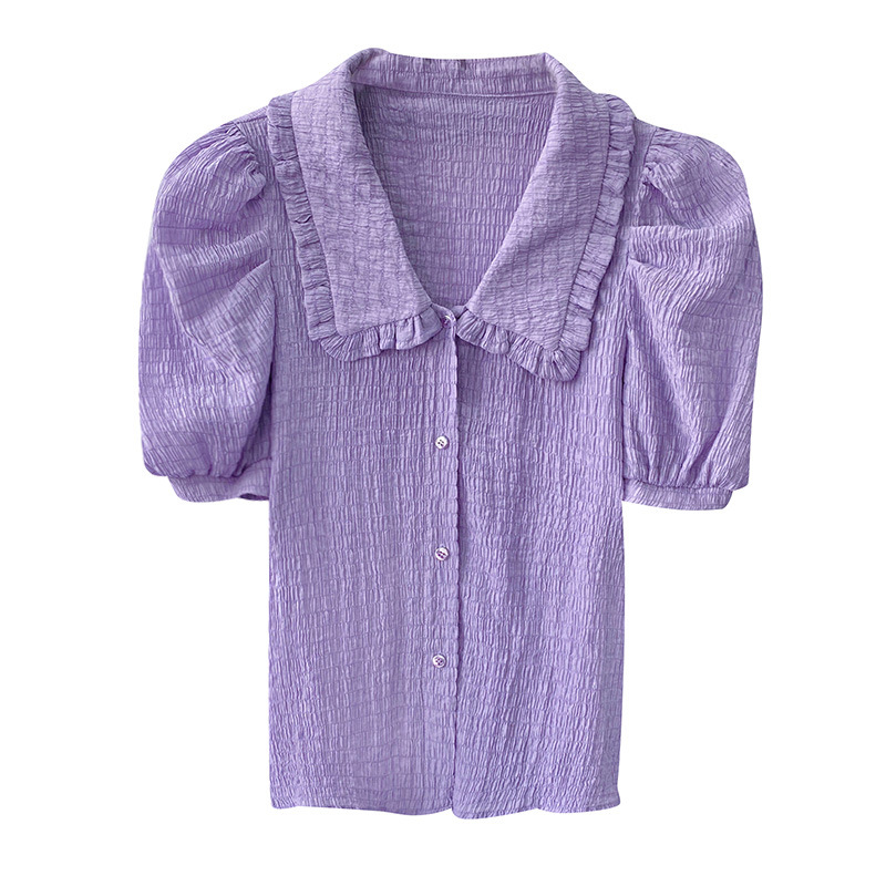 Doll collar chiffon shirt