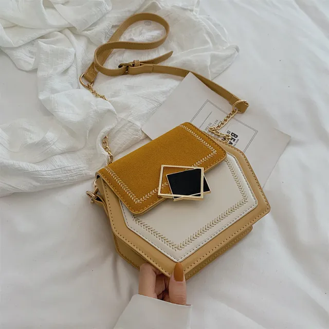 Matte leather shoulder bag Yellow - Shop at LoveMi