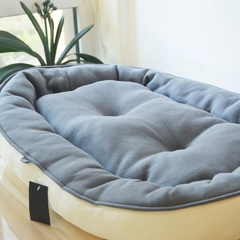 Thickened round plush pet basin - Grey