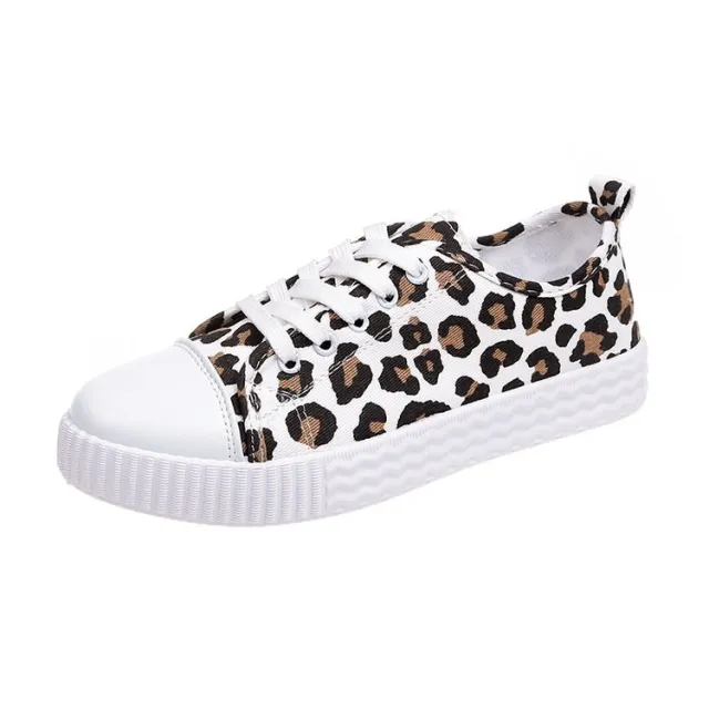 Leopard pattern wild canvas shoes student ins flat bottom shoes tide Leopard - Shop at LoveMi