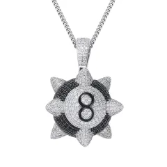 Star hammer pendant full of zircon - Deep Grey - View 1