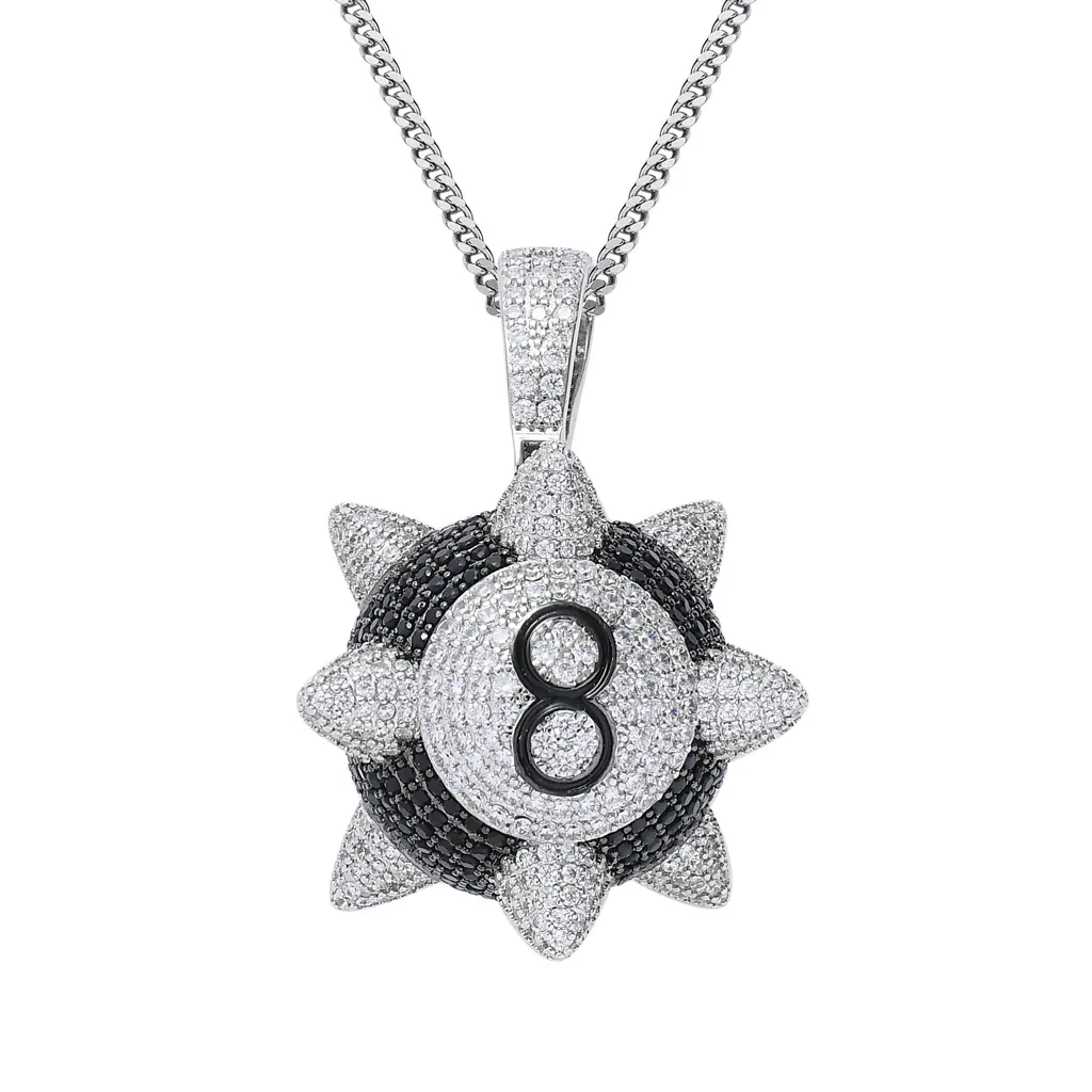 Star hammer pendant full of zircon - Deep Grey