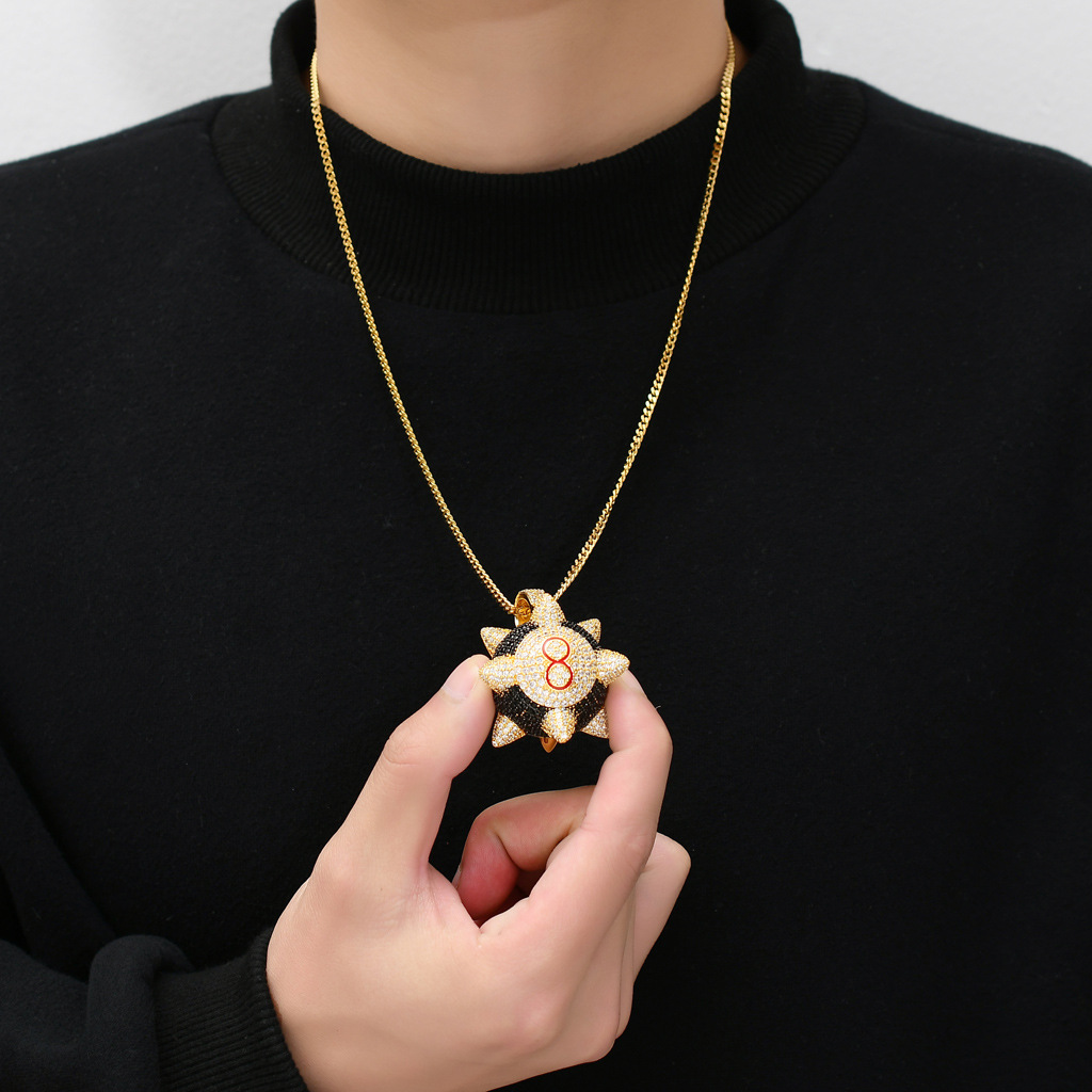 Star hammer pendant full of zircon Gold - Shop at LoveMi