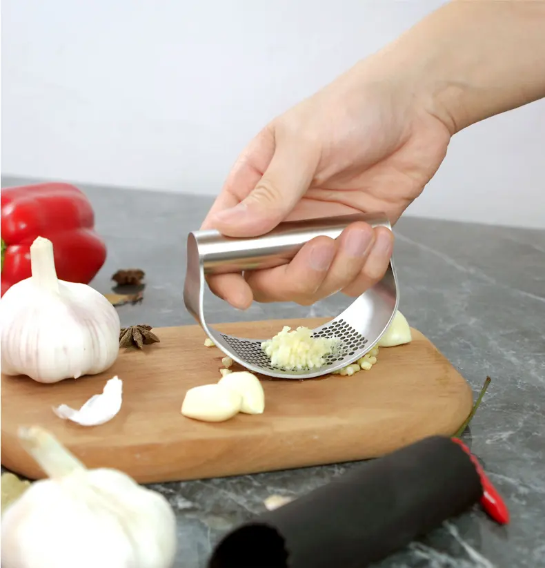 Upgraded Stainless Steel Garlic Press Squeezer Manual Ginger Rocker