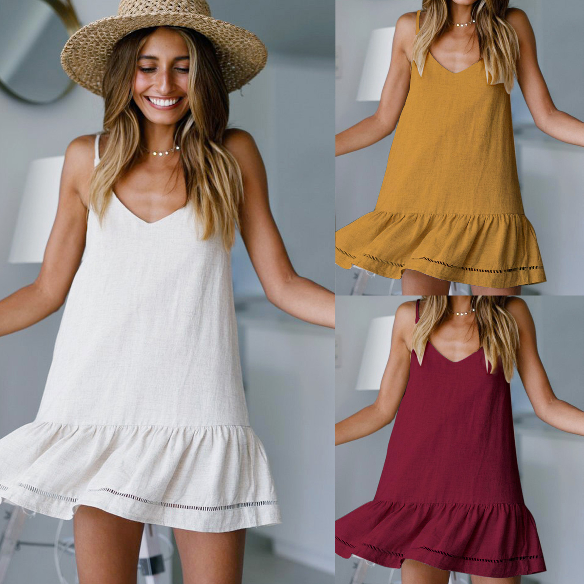 Cutout dress with hem