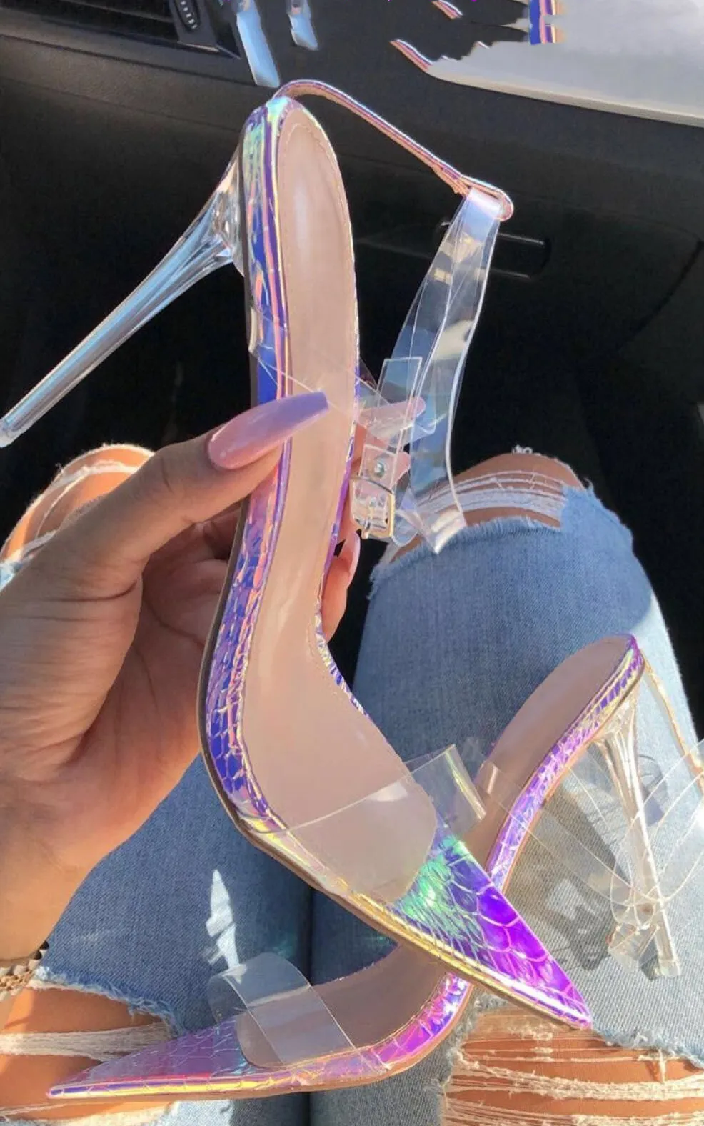 High heeled sandals - Transparent