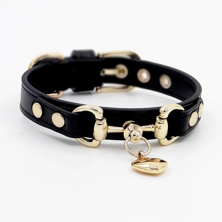 Leather pet collar - Black