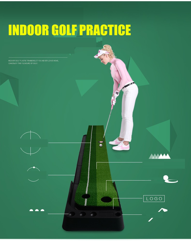 2.5M3M Golf Putting Mat Golf Putter Trainer Green Putter Carpet Practice Set - Image 4