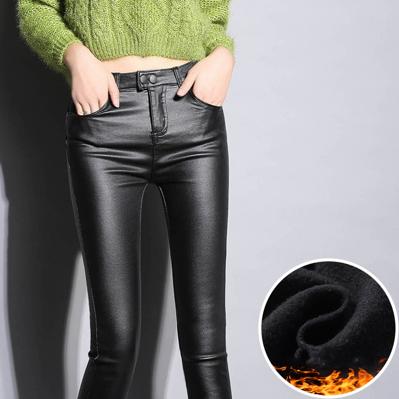 Women's leather leggings 9013Add Cashmere - Shop at LoveMi