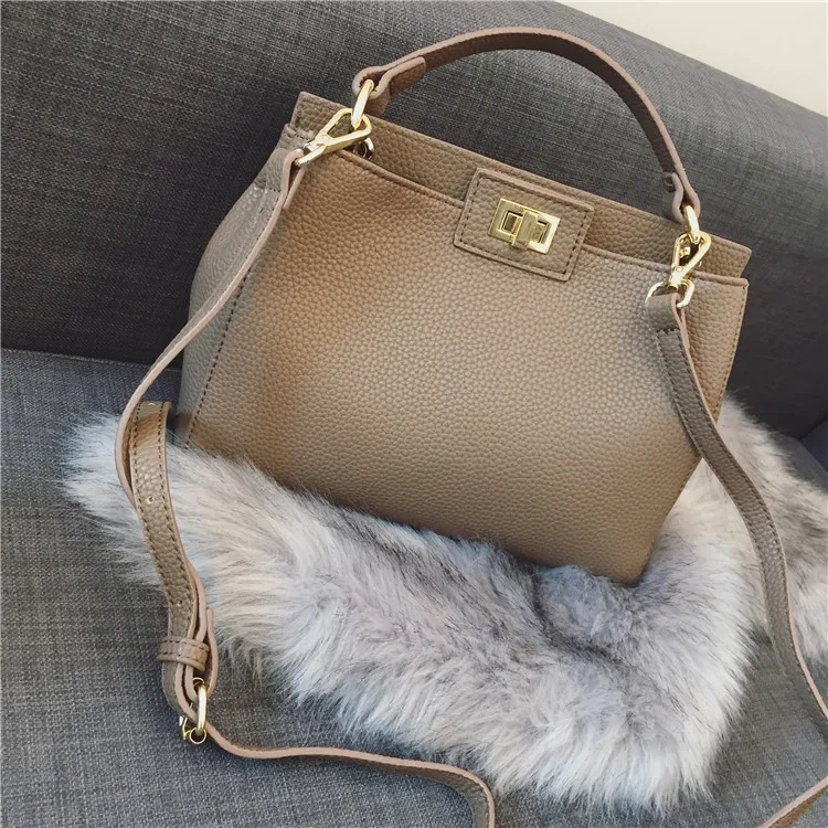 Litchi Classic Kitten Bag - Brown