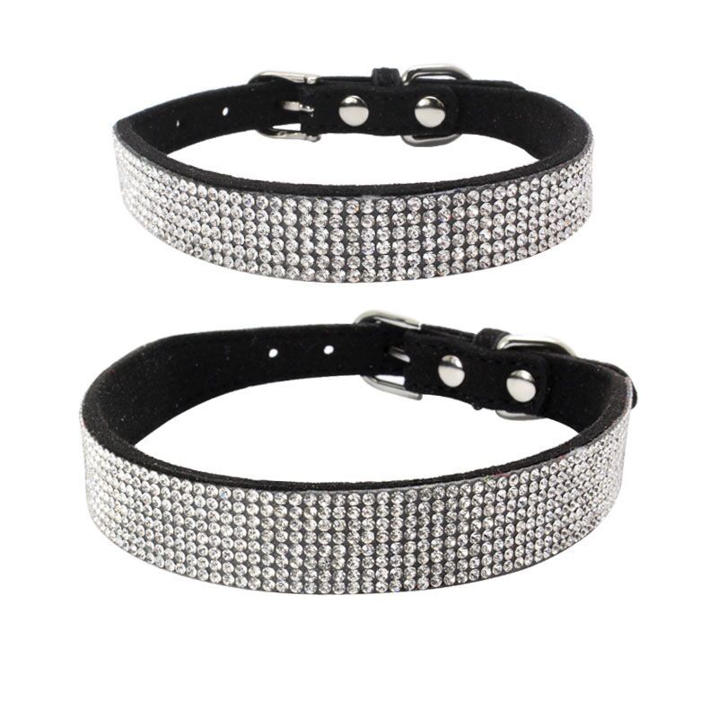 Adjustable Suede Leather Dog Collar Leash Set Black - Shop at LoveMi